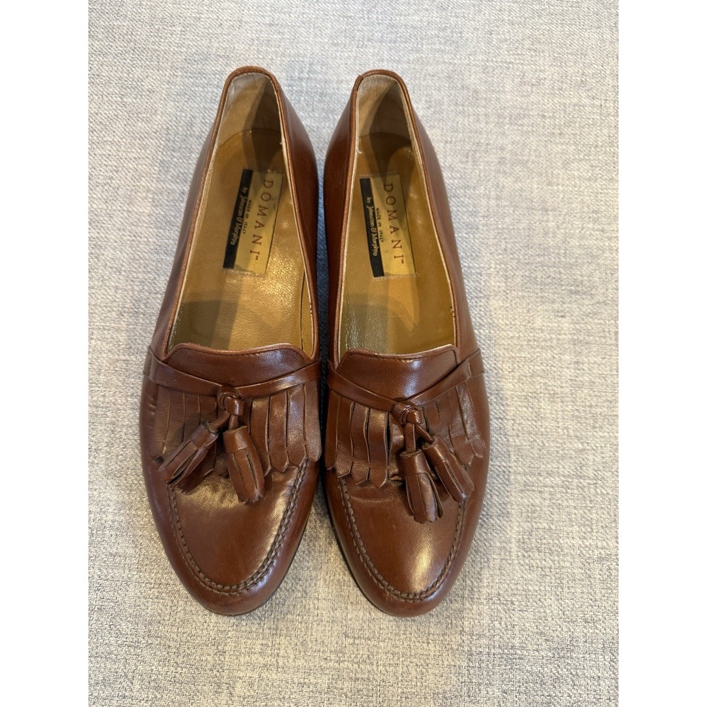 Johnston & Murphy Domani Tassel Loafers Men's 8.5 Brown Leather Shoes